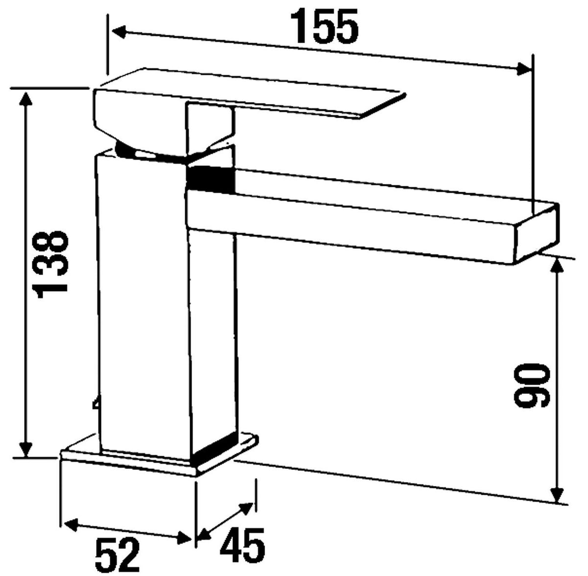 Mitigeur de lavabo Evenes Skyline saillie 125mm chromé