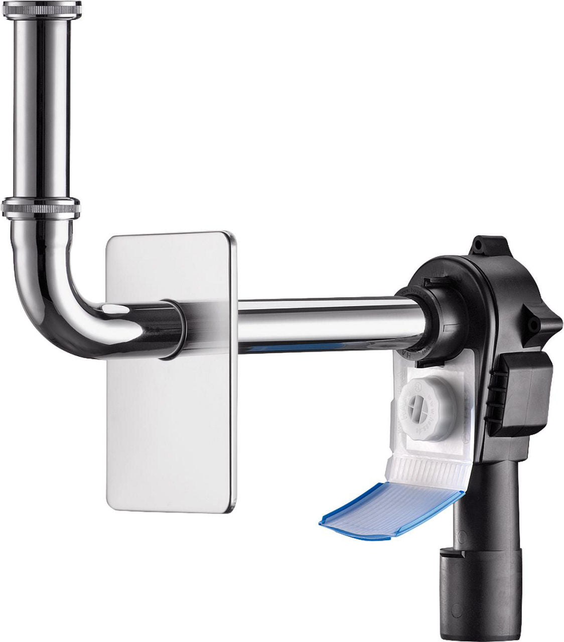 Siphon encastré gain de place OHA 3500, DN32, ouverture de nettoyage, glissière d'écoulement