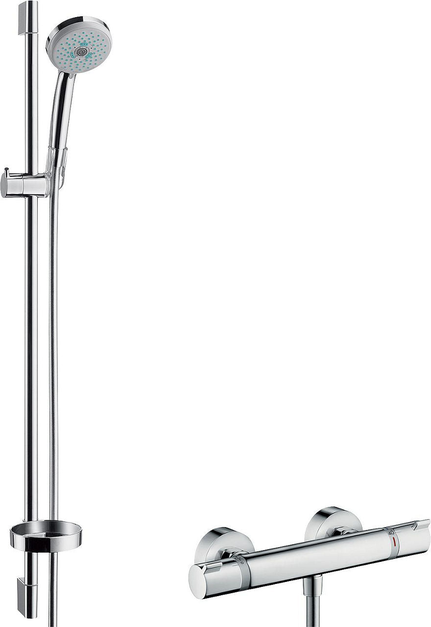 Kit de douche thermostatique Hansgrohe Croma 100 barre 900 mm chrome