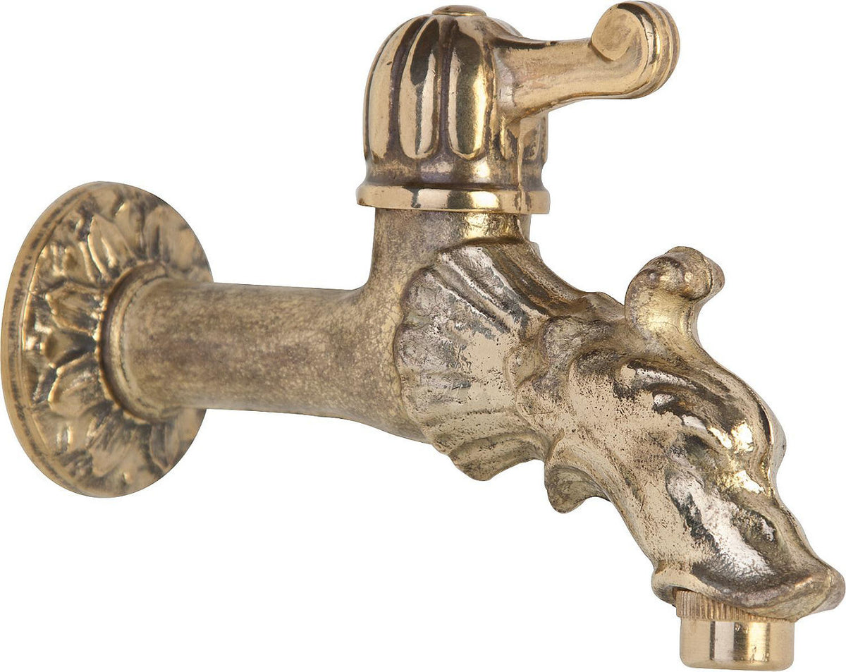 Robinet d'arrosage en bronze avec poignée à levier, raccord mural 1/2" et rosace