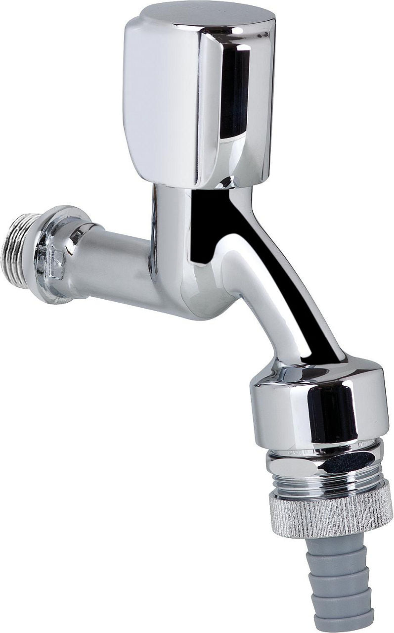 Robinet d'arrêt Schell COMFORT avec clapet anti-retour et soupape anti-vide 1/2" chromé