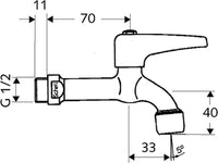 Robinet d'arrosage SCHELL avec levier et mousseur 1/2" chromé