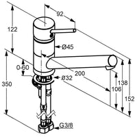 Mitigeur d'évier Kludi Scope orientable, chromé