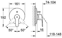 Mitigeur bain/douche encastré Grohe Eurostyle Cosmopolitan rosace Ø 161 mm chromé