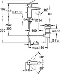 Mitigeur de lavabo Grohe Eurostyle Cosmopolitan saillie 100 mm chromé