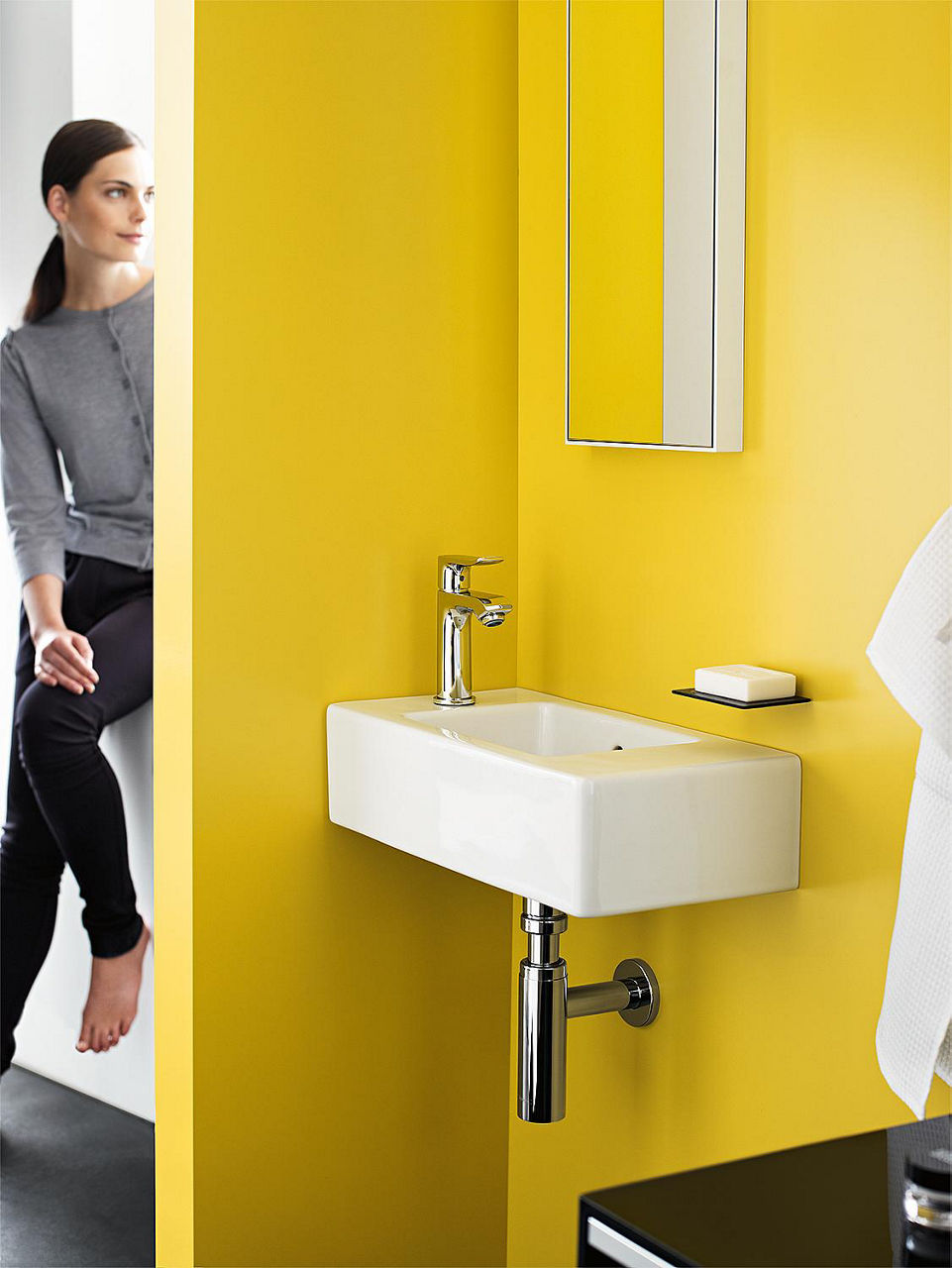 Mitigeur de lavabo Hansgrohe Metris saillie 89 mm chromé