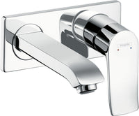 Mitigeur de lavabo mural Hansgrohe Metris saillie 225 mm chromé