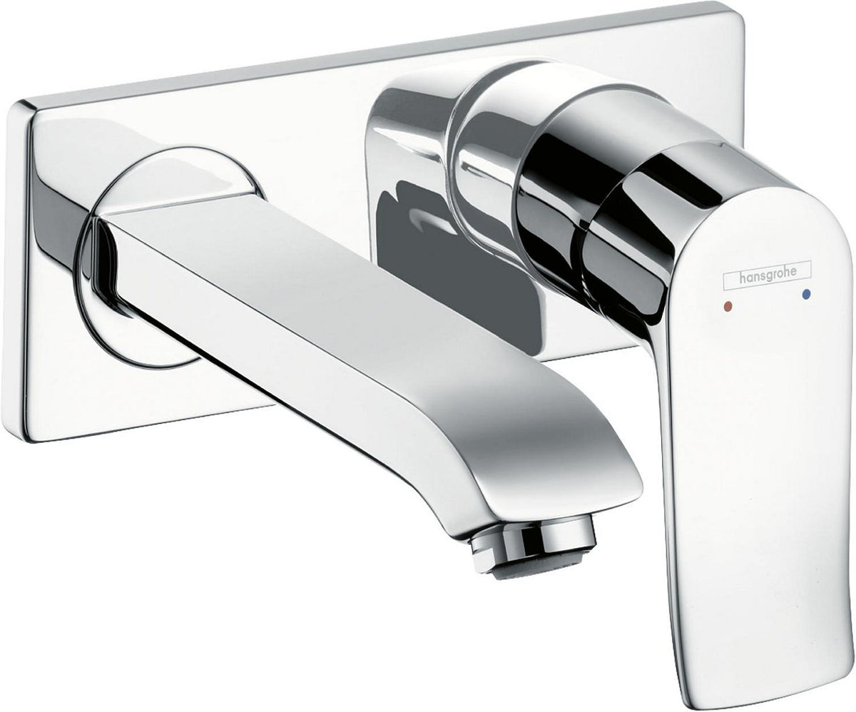 Mitigeur de lavabo mural Hansgrohe Metris saillie 225 mm chromé