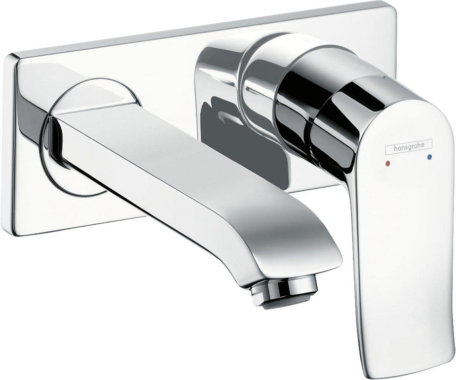Mitigeur de lavabo mural Hansgrohe Metris saillie 225 mm chromé