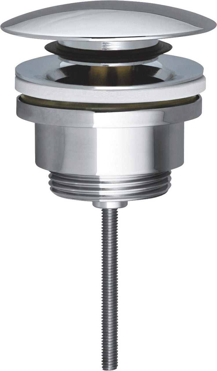 Bonde 1 1/4" laiton chromé pour lavabo et bidet avec fonction clic-clac