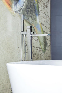 Mitigeur bain-douche sur pied Skyline avec douchette stick + corps encastrement, saillie 223 mm, chromé