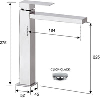 Mitigeur de lavabo Evenes Skyline saillie 184mm chromé