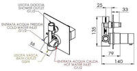 Thermostatique bain-douche encastré Skyline rosace 155x155 mm chromé