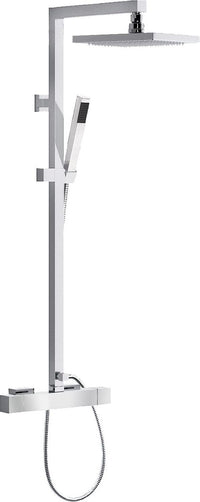 Duschsäule Skyline mit Thermostat, Kopfbrause 240x140 mm und Stabbrause Chrom