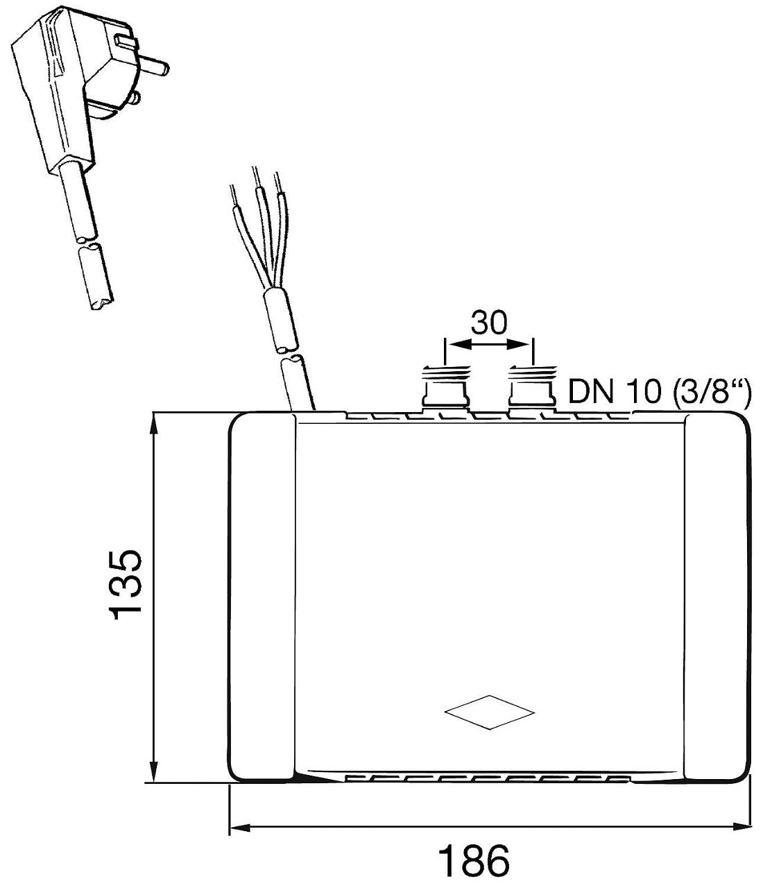 Petit chauffe-eau instantané MCX 3-7, résistant à la pression, sans robinetterie