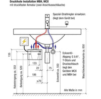 Petit chauffe-eau instantané MCX 3-7, résistant à la pression, sans robinetterie