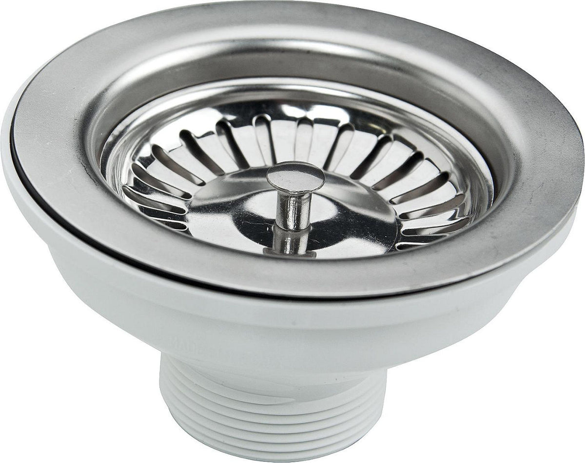 Bonde d'évier DN40, 1 1/2" x 115 mm avec insert à filtre inox ø 83 mm