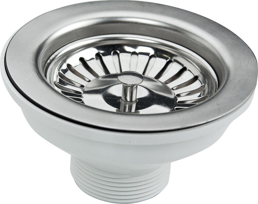 Bonde d'évier DN40, 1 1/2" x 115 mm avec insert à filtre inox ø 83 mm