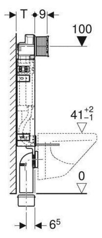 Geberit Combifix Plus WC mural avec réservoir encastré UP320 - 1080 mm