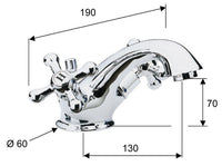 Mélangeur de lavabo Evenes Retro S saillie 130mm chromé