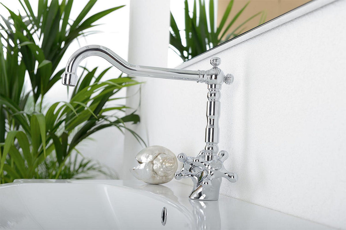 Mélangeur de lavabo Evenes Retro saillie 230mm chromé