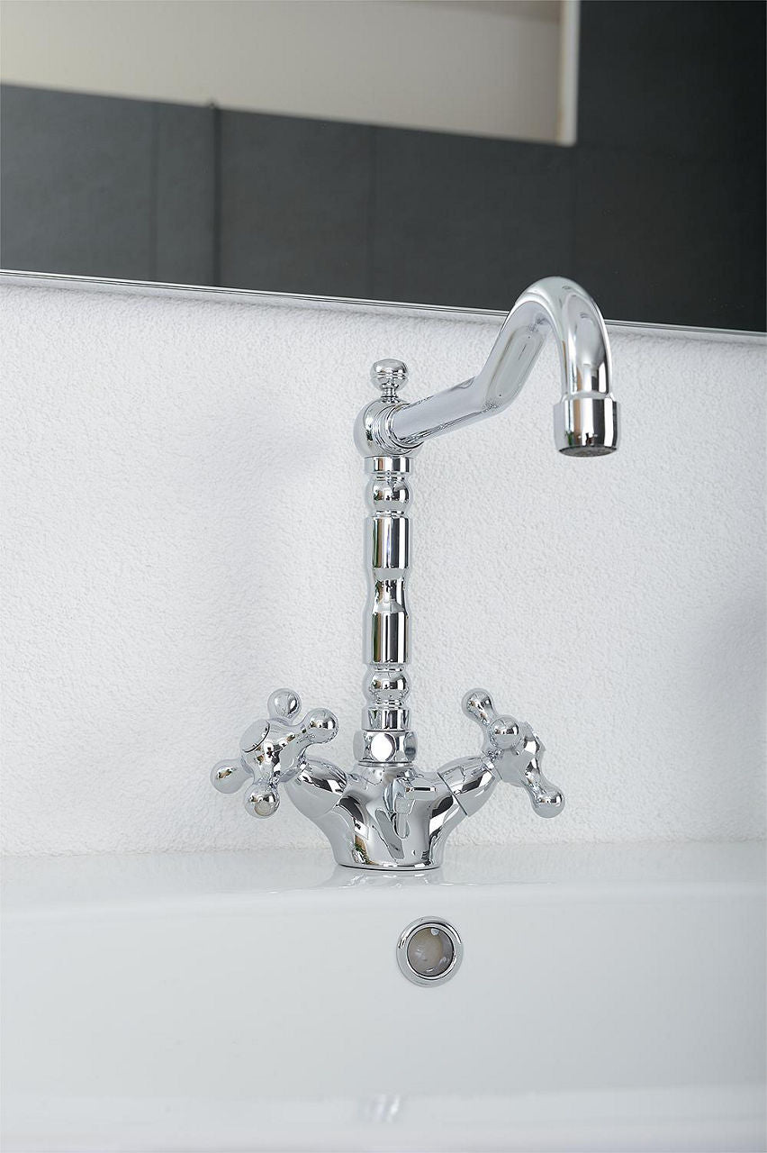 Mélangeur de lavabo Evenes Retro saillie 230mm chromé