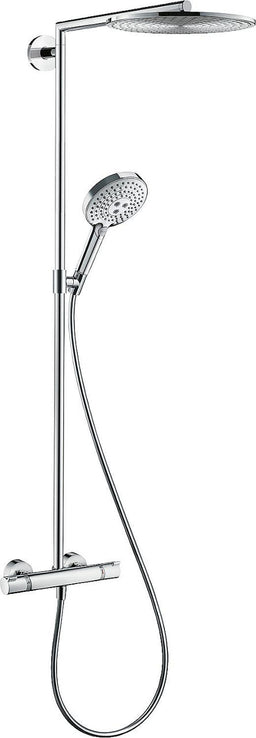 Hansgrohe Raindance Select Shower System with Hand Shower, 300 mm Head, and Chrome Thermostat