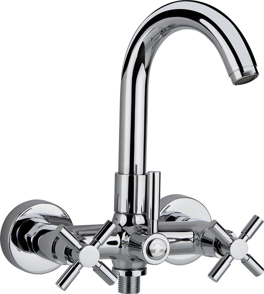Robinetterie de baignoire 2 poignées Comi saillie 137 mm chromé