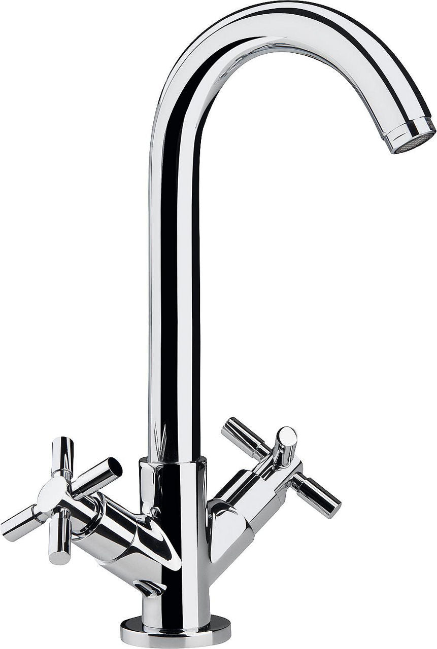 Mitigeur d'évier à deux poignées Comi Bec orientable Saillie 217 mm, chromé
