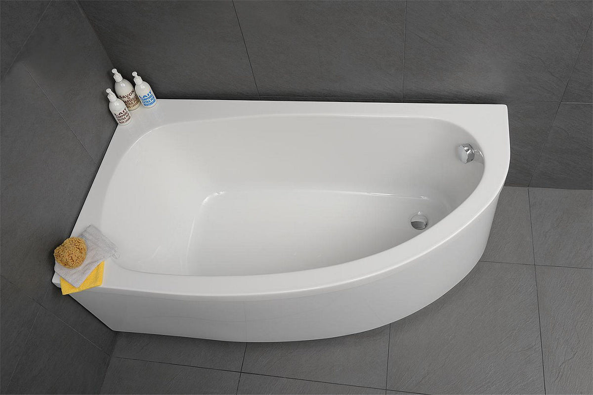 Baignoire gain de place Ideal Standard Hotline arrondie à gauche 1600x465x900 mm, 235 l, acrylique blanc