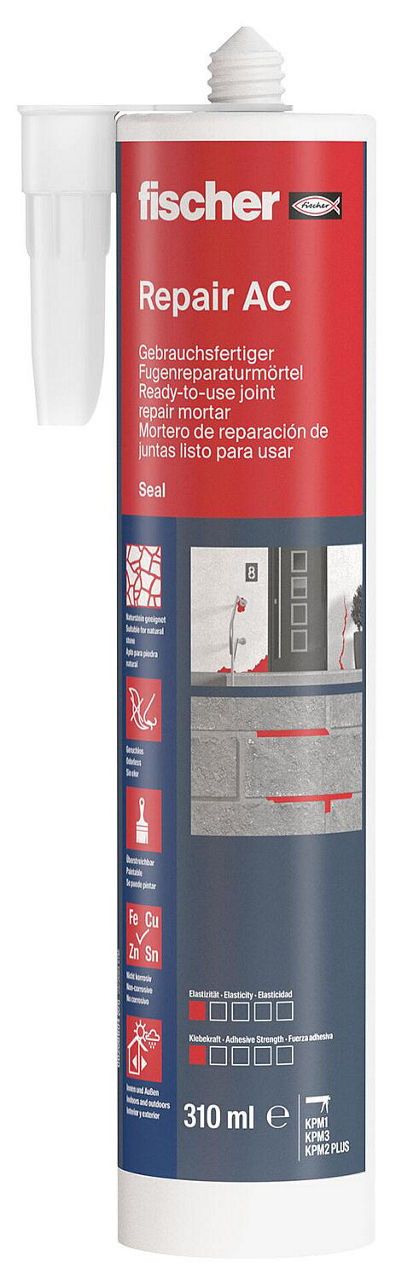 Mortier de réparation Fischer Repair AC gris ciment, 310 ml