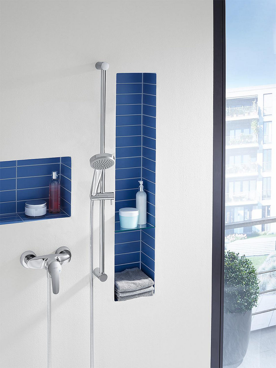 Mitigeur douche apparent Hansa Hansamix saillie 162 mm chromé