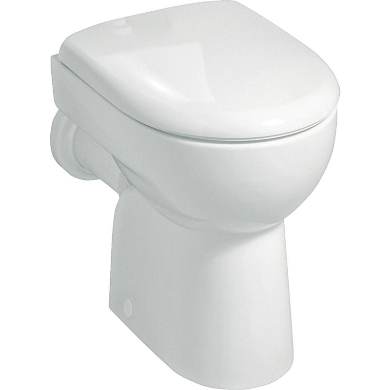 WC au sol à fond plat Geberit Renova, blanc, sortie waagrecht, L x H x P : 355x410x475mm