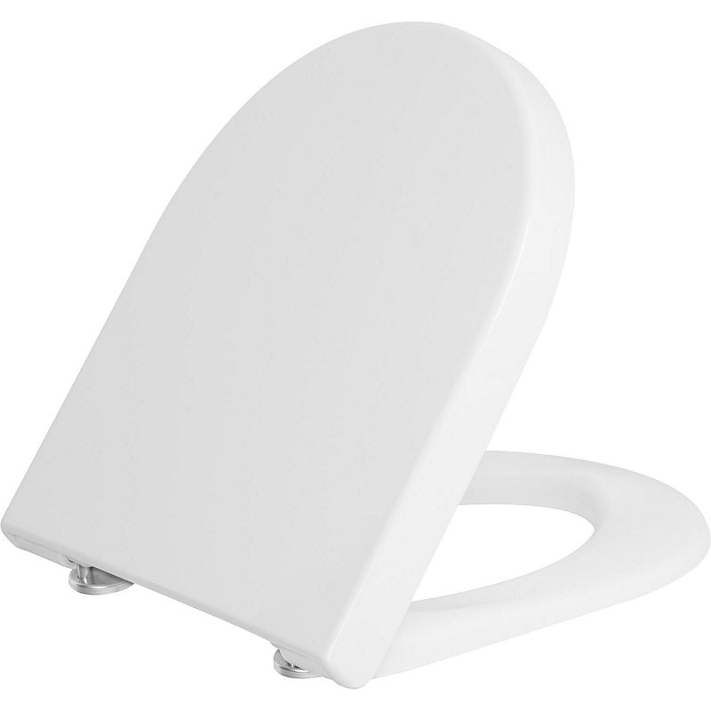 Abattant WC Duravit Starck 3 fermeture douce,blanc, avec inox- charnière, L x H x P :370x42x431mm