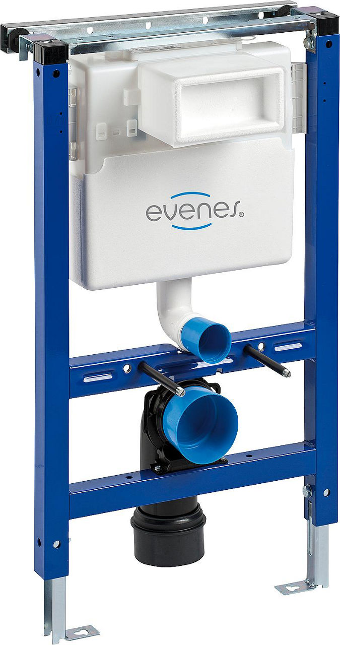 Bâti-support WC Evenes Duplo XS 820 mm avec réservoir encastré 187, commande par le haut/devant