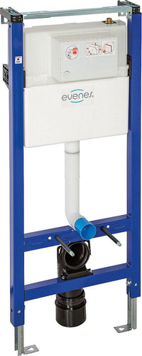 Élément WC Evenes Plus 1150 mm avec réservoir encastré 189, actionnement frontal