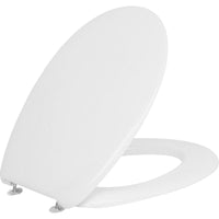 Abattant WC Gola, blanc, duroplaste, charnière inoxe, L x H x P : 383x49x460mm