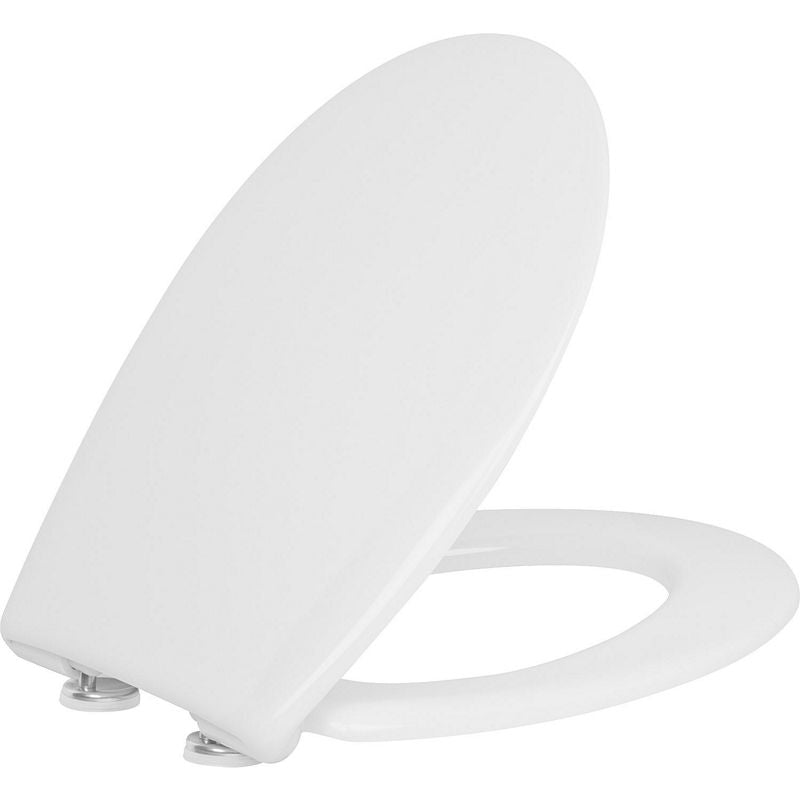 Abattant WC Gola, blanc, duroplaste, fermeture douce, take off Excenterschar. L x H x P :383x49x460mm