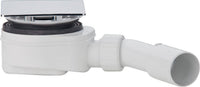 Écoulement de baignoire-douche avec tube d'écoulement 50/40 cache carré ABS 120x120 mm / ø 90 mm