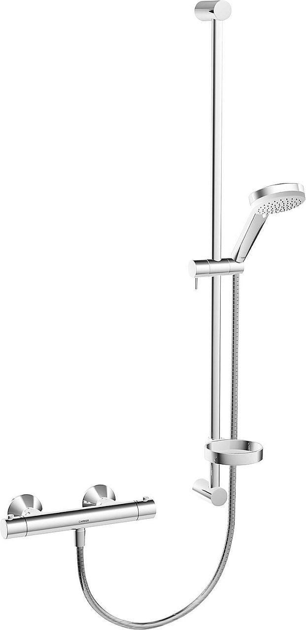 Colonne de douche thermostatique Hansa Hansaunita barre 900 mm douchette Ø 100 mm chrome