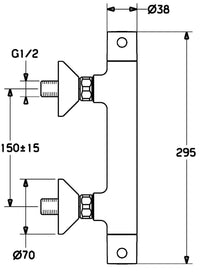 Hansa Hansaunita Thermostat-Duschsäule 900 mm Stange Ø 100 mm Handbrause Chrom