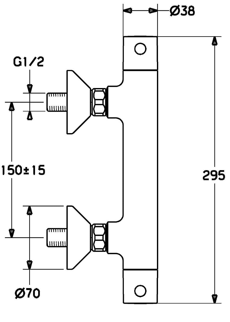 Hansa Hansaunita Thermostat-Duschsäule 900 mm Stange Ø 100 mm Handbrause Chrom