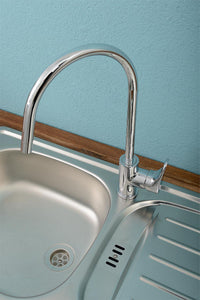 Mitigeur d'évier Enove bec pivotant saillie 205 mm chromé