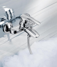 Mitigeur bain/douche apparent Heinrich Schulte Ascona saillie 155 mm chromé