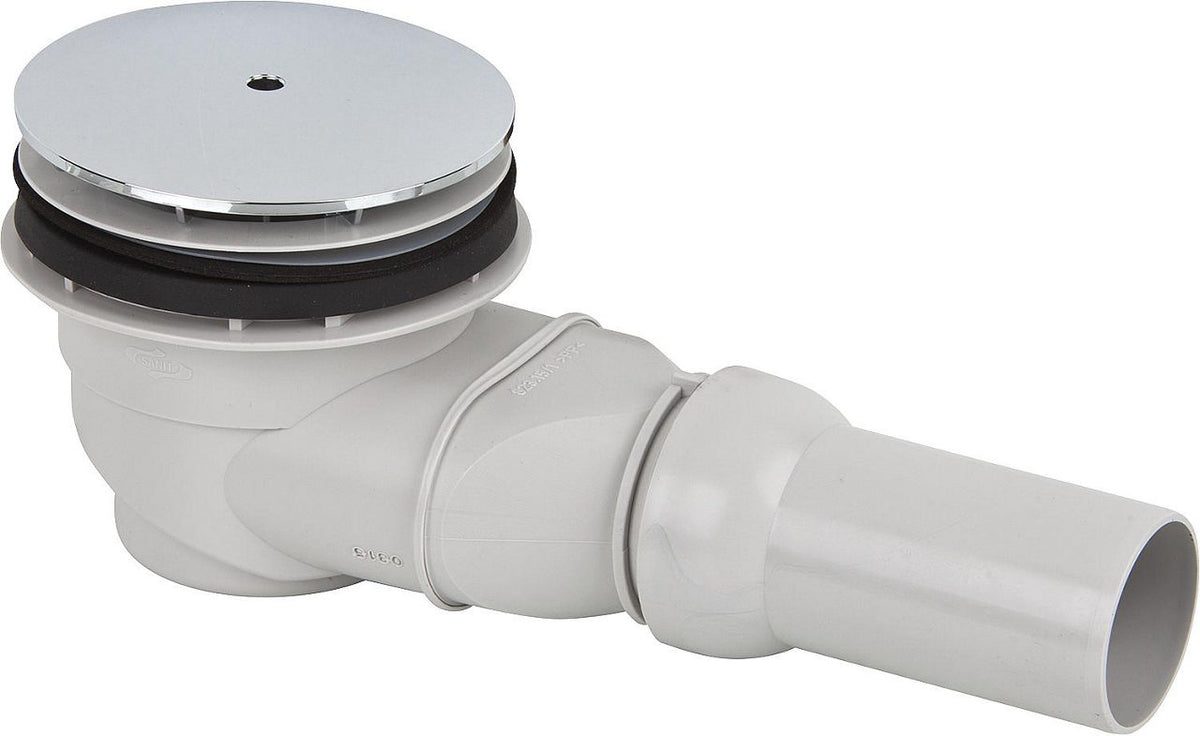 Évacuation de douche 823/90W, sortie horizontale, chrome, Plaque de recouvrement