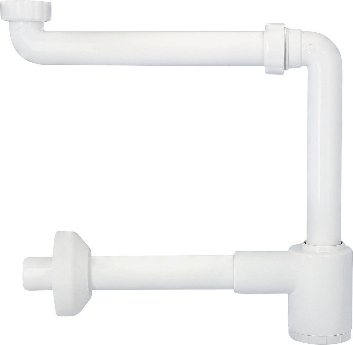 Siphon gain de place 1 1/4" x 32 mm avec rosace