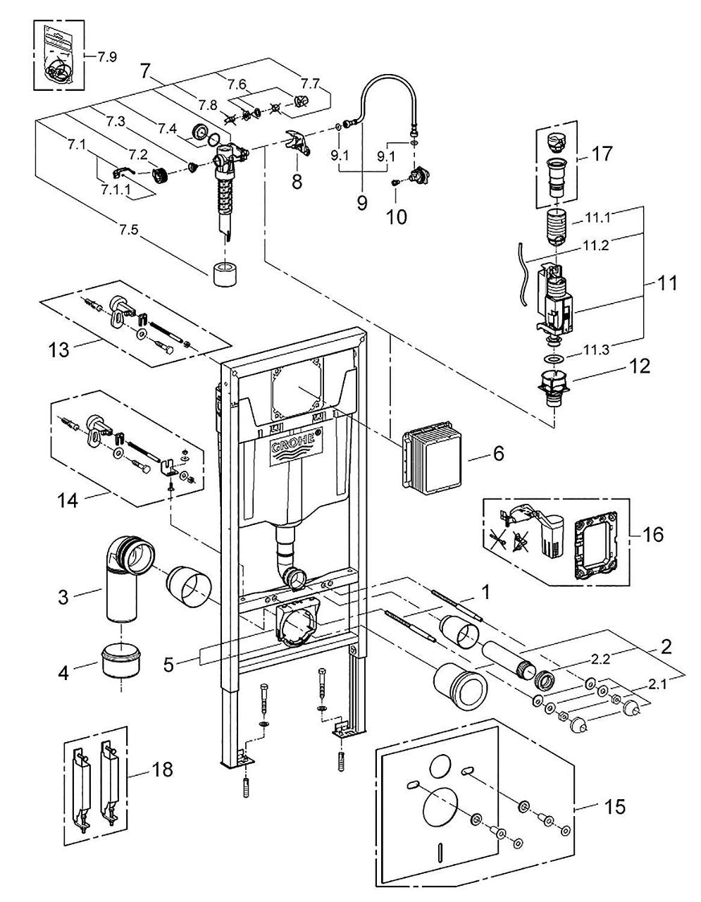 Paquet de révision Grohe 66791 Réf. 66791000