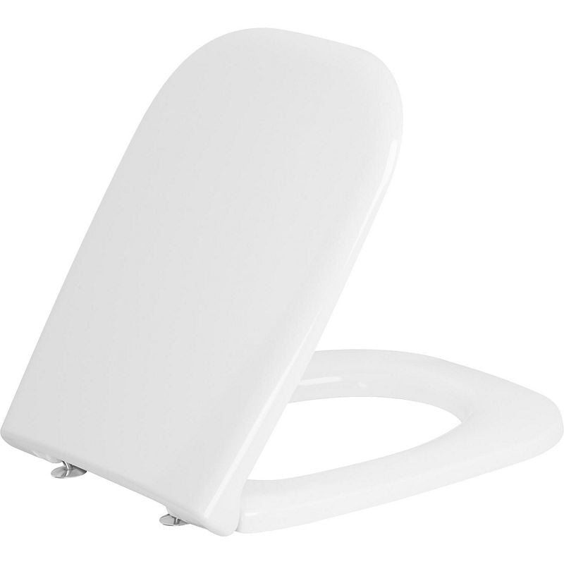 Abattant WC Duravit D-Code sans fermeture douce, charnièree inox, blanc