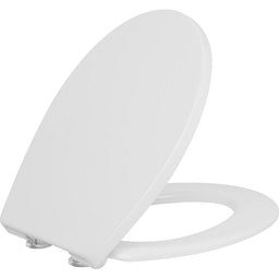Abattant WC Emu en duroplaste, blanc fermeture douce, Steckscharnier avec cheville d'expansion (L x P) 386x453mm
