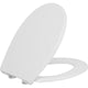 Abattant WC Emu en duroplaste, blanc fermeture douce, Steckscharnier avec cheville d'expansion (L x P) 386x453mm